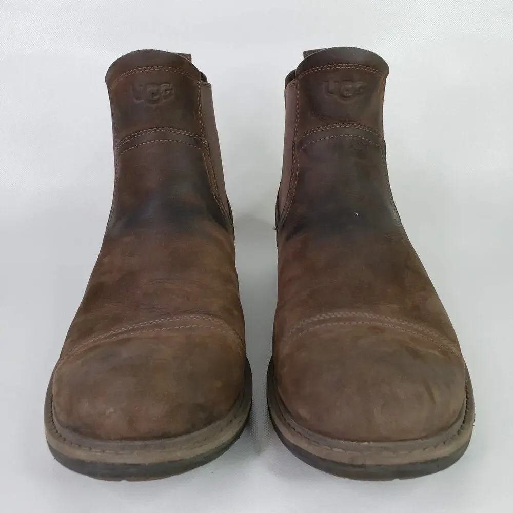 UGG Biltmore Chelsea Short Boots Brown Suede Mens Size 12 Shoes Rugged